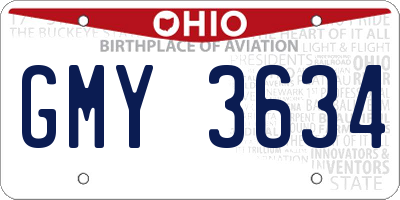 OH license plate GMY3634
