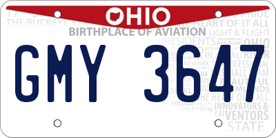 OH license plate GMY3647