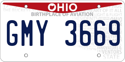 OH license plate GMY3669