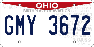 OH license plate GMY3672