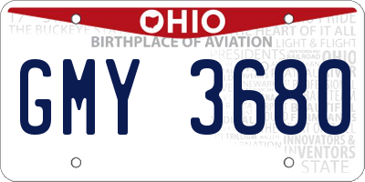 OH license plate GMY3680