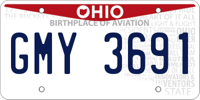 OH license plate GMY3691