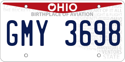 OH license plate GMY3698