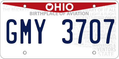 OH license plate GMY3707