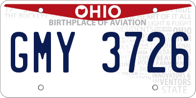 OH license plate GMY3726