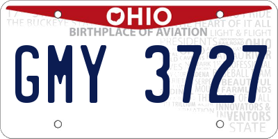 OH license plate GMY3727