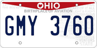 OH license plate GMY3760