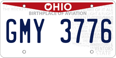 OH license plate GMY3776