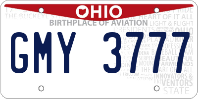 OH license plate GMY3777