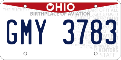 OH license plate GMY3783