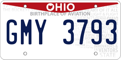 OH license plate GMY3793
