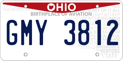 OH license plate GMY3812