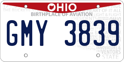 OH license plate GMY3839