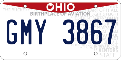 OH license plate GMY3867