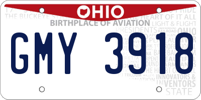OH license plate GMY3918