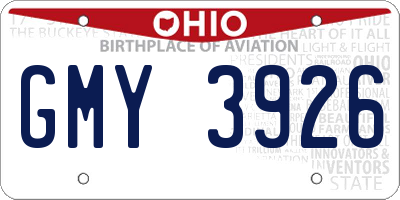 OH license plate GMY3926