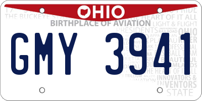 OH license plate GMY3941