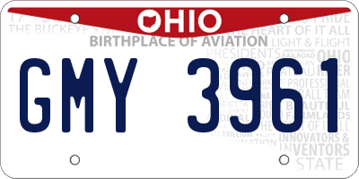 OH license plate GMY3961