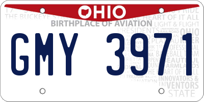 OH license plate GMY3971