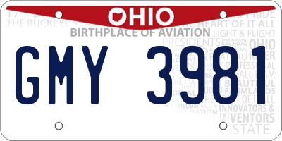 OH license plate GMY3981