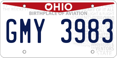 OH license plate GMY3983