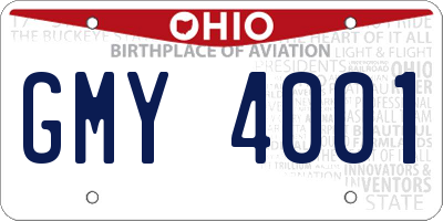 OH license plate GMY4001