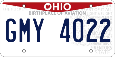 OH license plate GMY4022