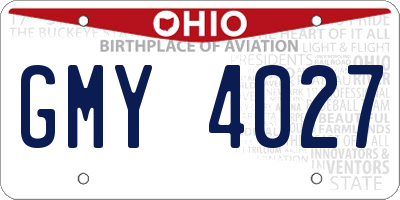 OH license plate GMY4027