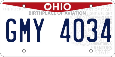 OH license plate GMY4034