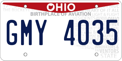 OH license plate GMY4035