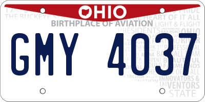 OH license plate GMY4037