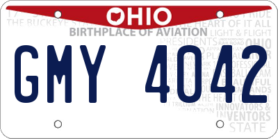 OH license plate GMY4042