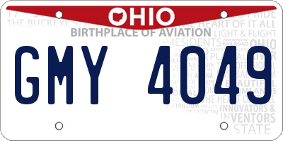 OH license plate GMY4049