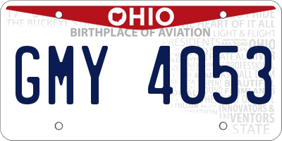 OH license plate GMY4053