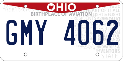 OH license plate GMY4062