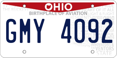 OH license plate GMY4092