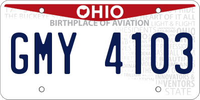 OH license plate GMY4103