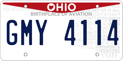 OH license plate GMY4114