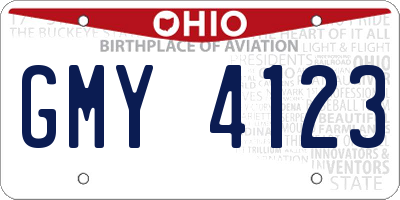 OH license plate GMY4123