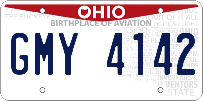 OH license plate GMY4142