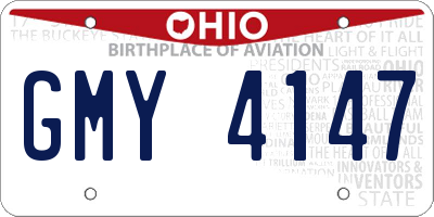 OH license plate GMY4147