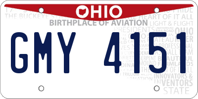 OH license plate GMY4151