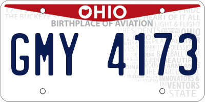 OH license plate GMY4173