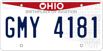 OH license plate GMY4181