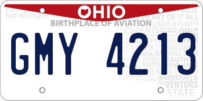 OH license plate GMY4213