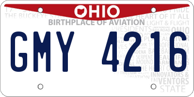 OH license plate GMY4216