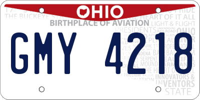 OH license plate GMY4218