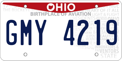 OH license plate GMY4219