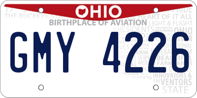 OH license plate GMY4226
