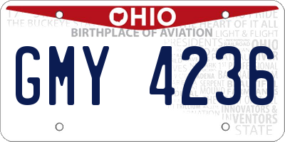 OH license plate GMY4236